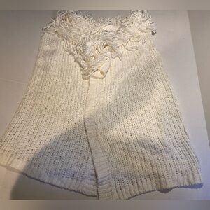 Women’s Cato Open Front Long Sweater Cardigan White Medium